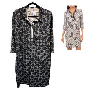 Gretchen Scott Everywhere Black Geometric Print Dress